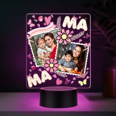 Personalized Mom Photo UV Print 7 Color LED Night Lamp Mothers Day Gift Light